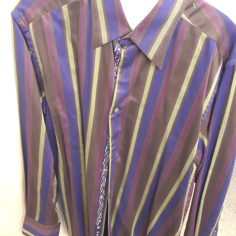Robert Graham Men's Embroidered Shirt- Size Large- Gently Worn